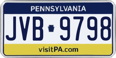 PA license plate JVB9798