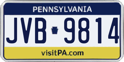 PA license plate JVB9814