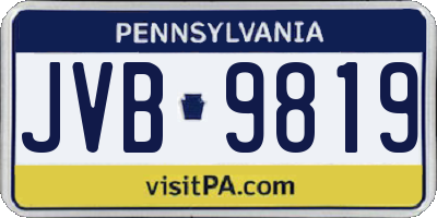 PA license plate JVB9819