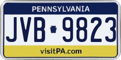 PA license plate JVB9823