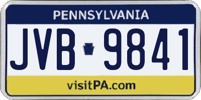 PA license plate JVB9841