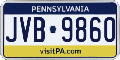 PA license plate JVB9860