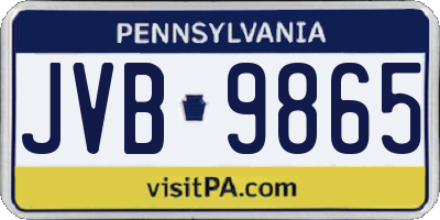 PA license plate JVB9865