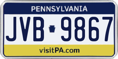 PA license plate JVB9867