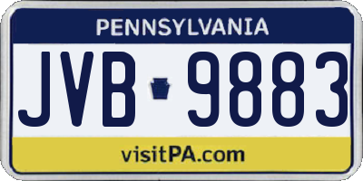PA license plate JVB9883