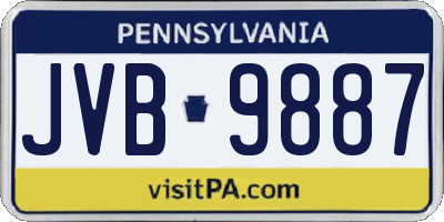 PA license plate JVB9887