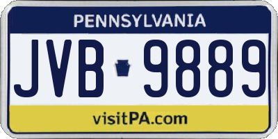 PA license plate JVB9889