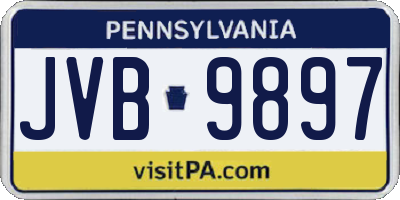 PA license plate JVB9897