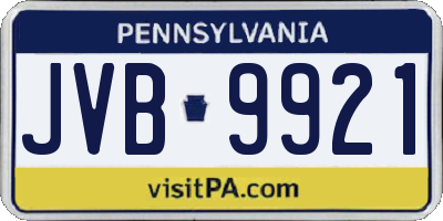 PA license plate JVB9921