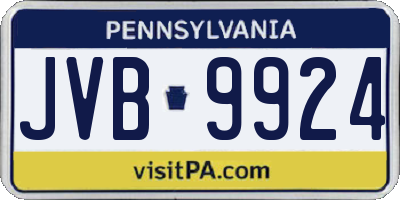 PA license plate JVB9924