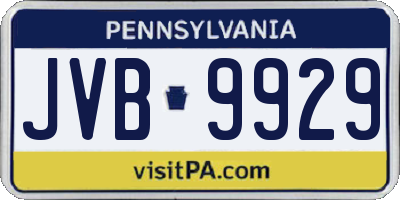 PA license plate JVB9929