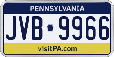 PA license plate JVB9966