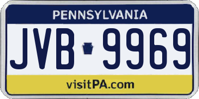 PA license plate JVB9969