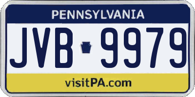 PA license plate JVB9979