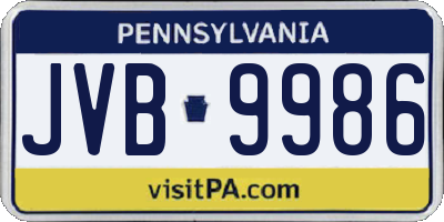 PA license plate JVB9986