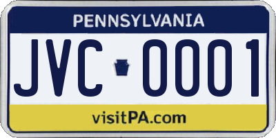 PA license plate JVC0001