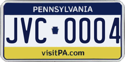 PA license plate JVC0004