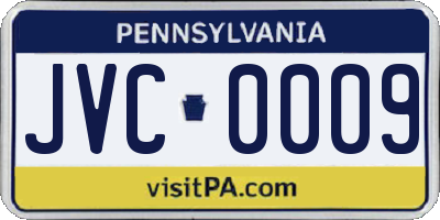 PA license plate JVC0009