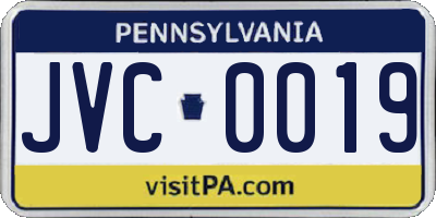 PA license plate JVC0019