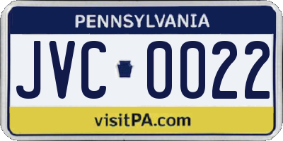PA license plate JVC0022