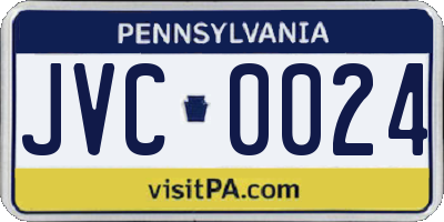 PA license plate JVC0024