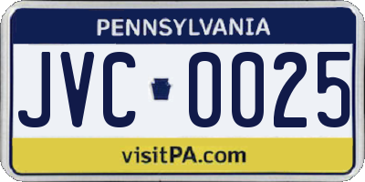 PA license plate JVC0025