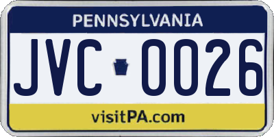 PA license plate JVC0026
