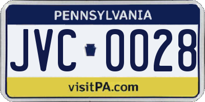 PA license plate JVC0028