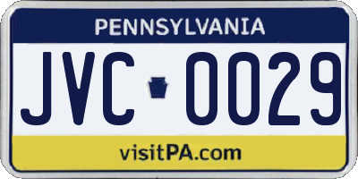 PA license plate JVC0029