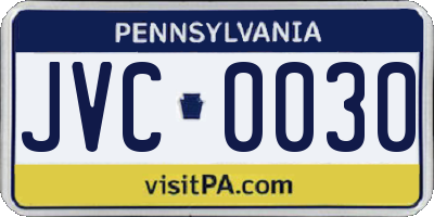 PA license plate JVC0030