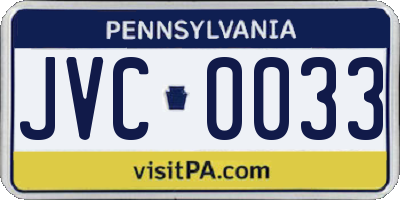 PA license plate JVC0033
