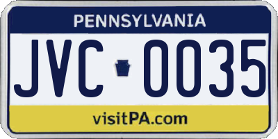 PA license plate JVC0035