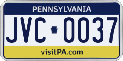 PA license plate JVC0037