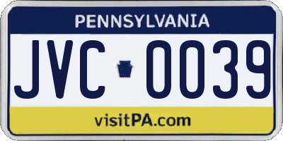 PA license plate JVC0039