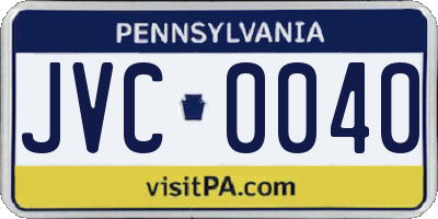 PA license plate JVC0040