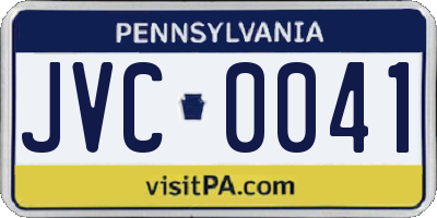 PA license plate JVC0041