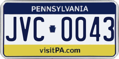 PA license plate JVC0043