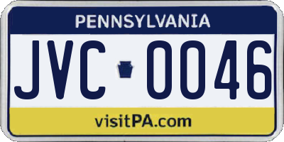 PA license plate JVC0046
