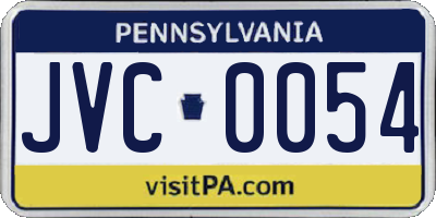 PA license plate JVC0054