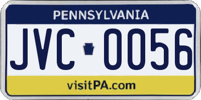 PA license plate JVC0056