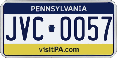 PA license plate JVC0057