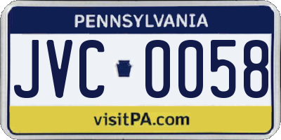 PA license plate JVC0058