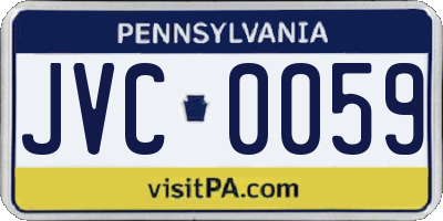 PA license plate JVC0059