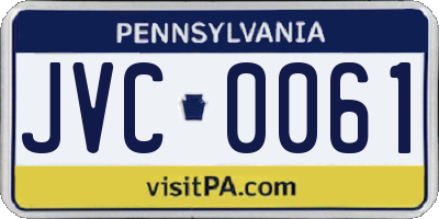PA license plate JVC0061