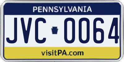 PA license plate JVC0064