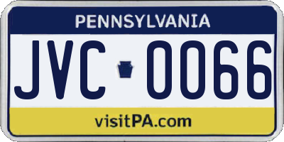 PA license plate JVC0066