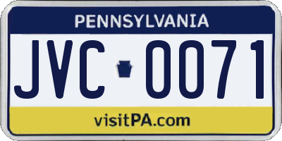PA license plate JVC0071