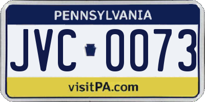 PA license plate JVC0073