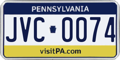 PA license plate JVC0074