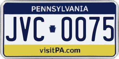 PA license plate JVC0075